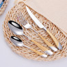 24 Pieces Stainless Steel Gold-Plated Bead Point Cutlery Set